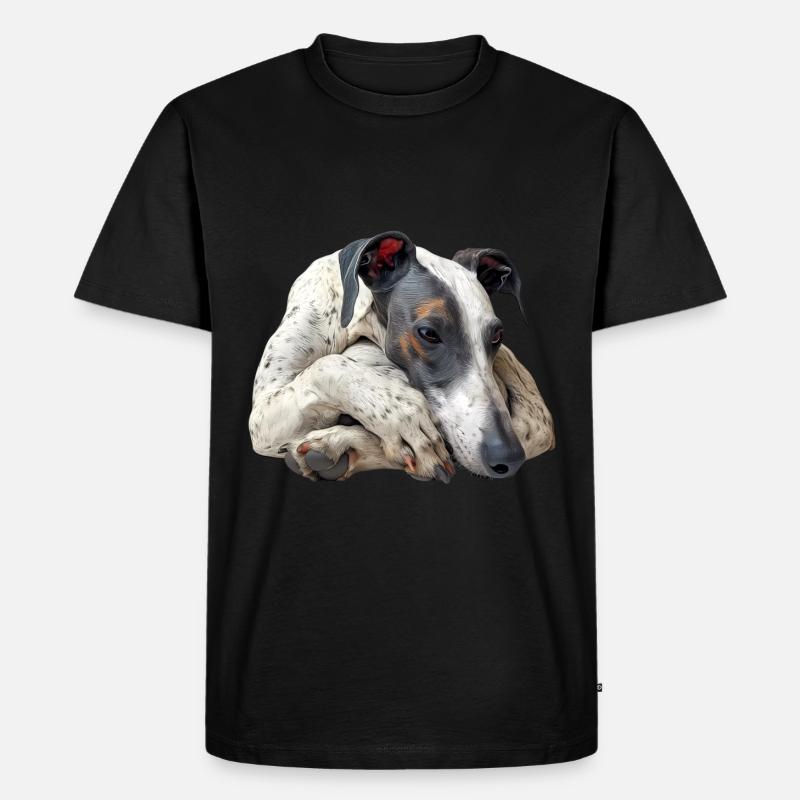 Whippet - Männer Premium Bio T-Shirt - Schwarz