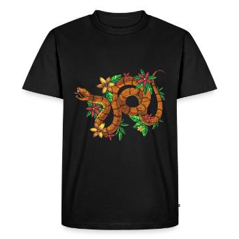 Predator Reptiles Gift Nature Flowers Snake - Men's Premium Organic T-Shirt - black - Front - Nico (187cm)