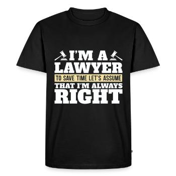 Je suis avocat, cabinet d’avocats, avocat spécialisé dans les cadeaux - T-shirt Premium bio Homme - noir - Devant - Nico (187cm)