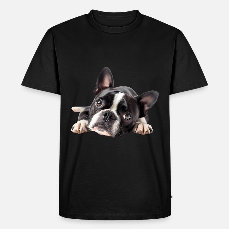Boston Terrier - Männer Premium Bio T-Shirt - Schwarz