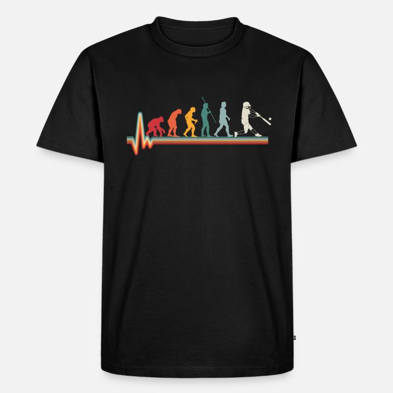 Evolution Heartbeat Baseball Softball Gift - Men's Premium Organic T-Shirt - black