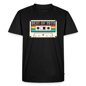 49 Anniversaire Best Of 1973 Cassette Rétro Vintage - T-shirt Premium bio Homme - noir - Devant - Nico (187cm)