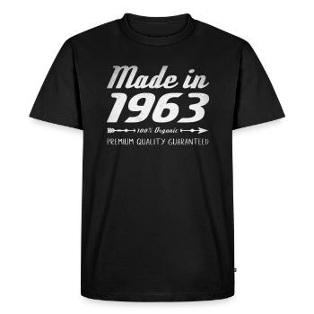 Made In 1963 Birthday Gift 59 Years Retro - Men's Premium Organic T-Shirt - black - Front - Nico (187cm)