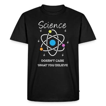 Science Doesn't Care What You Believe - Men's Premium Organic T-Shirt - black - Front - Nico (187cm)