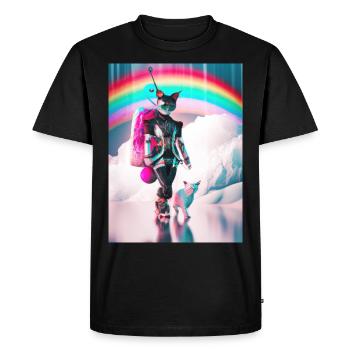 Cyborg Cats Sci-fi Geisha Gift Idea - Men's Premium Organic T-Shirt - black - Front - Nico (187cm)