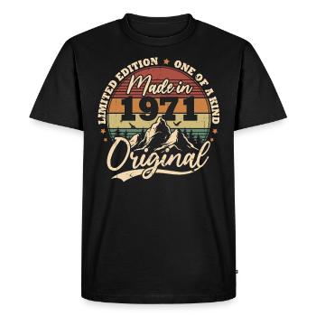Original 1971 Vintage Rétro Cadeau D'anniversaire - T-shirt Premium bio Homme - noir - Devant - Nico (187cm)