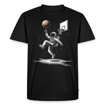 Basketball Astronaut - Men's Premium Organic T-Shirt - black - Front - Nico (187cm)