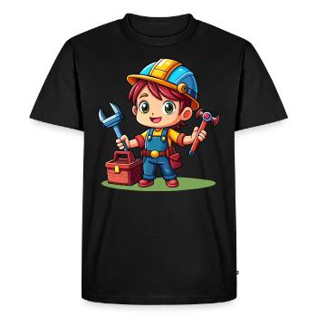 Petit Artisan - T-shirt Premium bio Homme - noir - Devant - Nico (187cm)