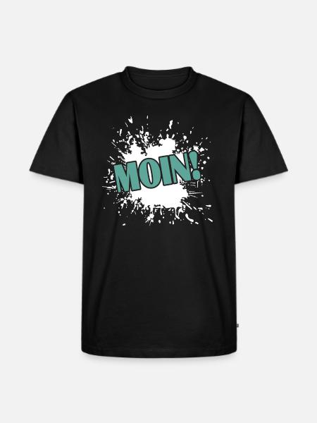 Moin! - Männer Premium Bio T-Shirt - Schwarz