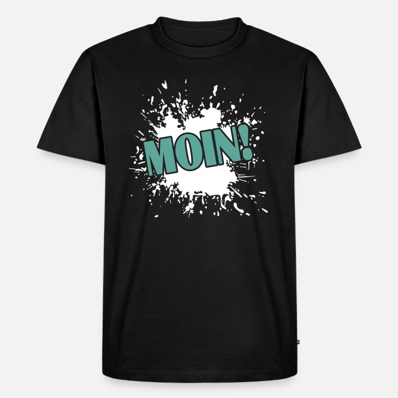 Moin! - Männer Premium Bio T-Shirt - Schwarz