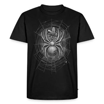 Spider Web - Men's Premium Organic T-Shirt - black - Front - Nico (187cm)