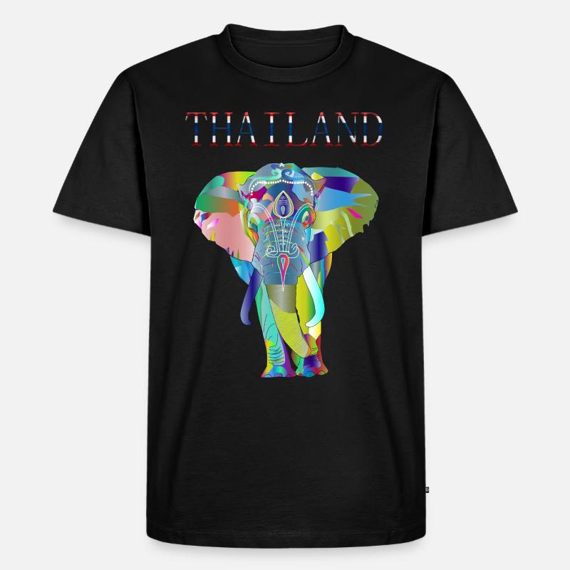 THAILAND ELEFANT GESCHENK IDEE - Männer Premium Bio T-Shirt - Schwarz