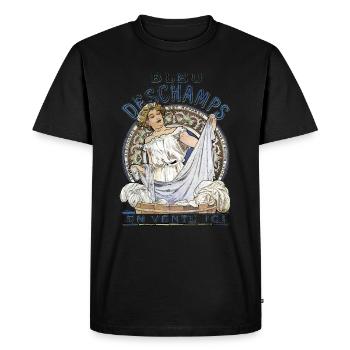 Alfons Mucha - bleu Deschamps en vente ici - T-shirt Premium bio Homme - noir - Devant - Nico (187cm)