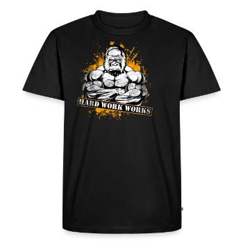 Fitness - T-shirt Premium bio Homme - noir - Devant - Nico (187cm)