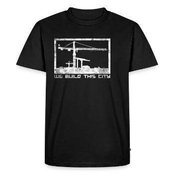 Construire la ville - T-shirt Premium bio Homme - noir - Devant - Nico (187cm)