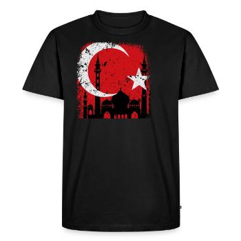 Turquie - T-shirt Premium bio Homme - noir - Devant - Nico (187cm)