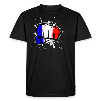 France fist - Men's Premium Organic T-Shirt - black - Front - Nico (187cm)