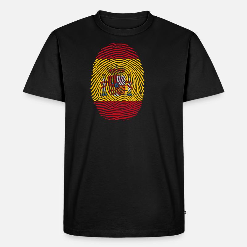 Spanien Fingerabdruck - Männer Premium Bio T-Shirt - Schwarz