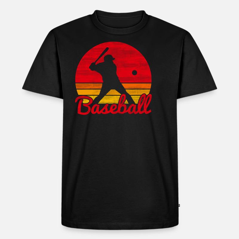 Baseball - Männer Premium Bio T-Shirt - Schwarz