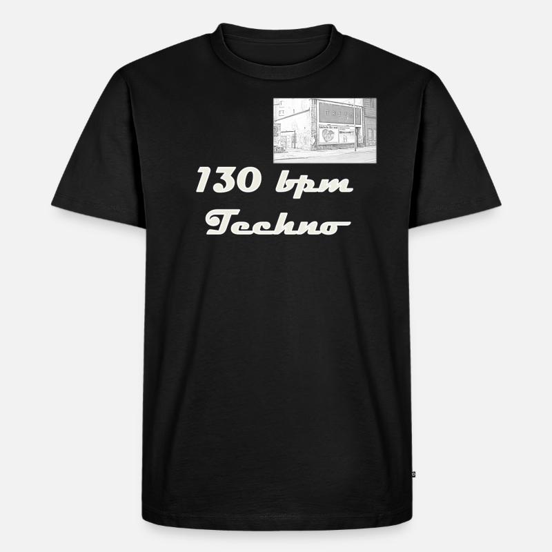 130bpm Techno Tresor - Männer Premium Bio T-Shirt - Schwarz