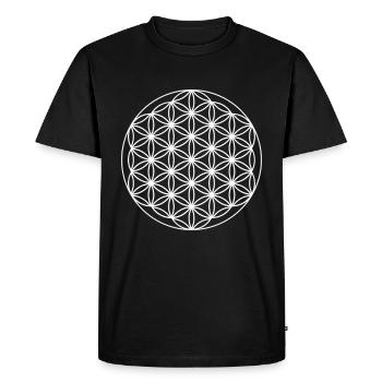 Fleur de vie en idée cadeau petite amie blanche - T-shirt Premium bio Homme - noir - Devant - Nico (187cm)