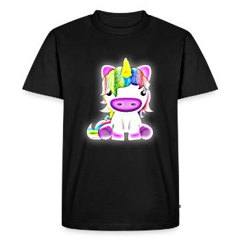 Licorne lumineuse licorne idée cadeau enfant - T-shirt Premium bio Homme - noir - Devant - Nico (187cm)