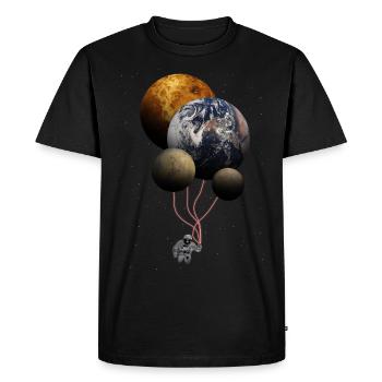 Ballons de l'espace cadeau de ballons planète astronaute - T-shirt Premium bio Homme - noir - Devant - Nico (187cm)