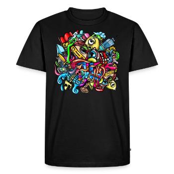 Griffonnage - T-shirt Premium bio Homme - noir - Devant - Nico (187cm)