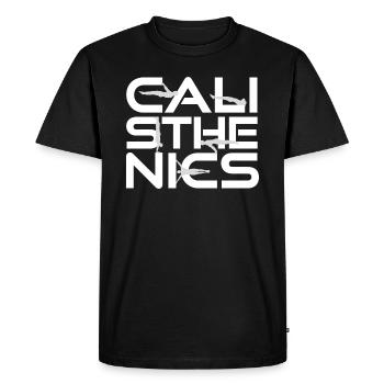 Exercices de gymnastique dans la rue - T-shirt Premium bio Homme - noir - Devant - Nico (187cm)