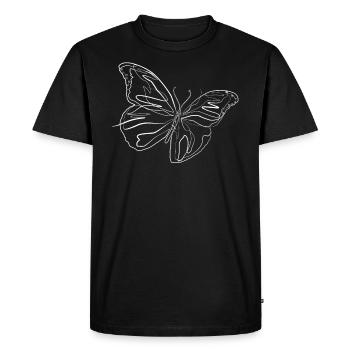 Papillon d’été animal - one line drawing - T-shirt Premium bio Homme - noir - Devant - Nico (187cm)
