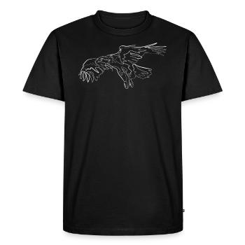 Eagle Bird Animal Motif - one line drawing - Men's Premium Organic T-Shirt - black - Front - Nico (187cm)