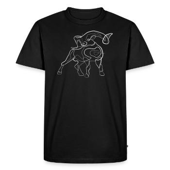 Aries animal motif - one line drawing - Men's Premium Organic T-Shirt - black - Front - Nico (187cm)