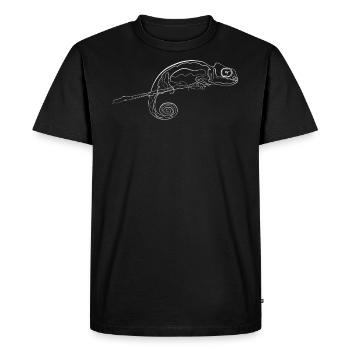 Chameleon animal motif - Men's Premium Organic T-Shirt - black - Front - Nico (187cm)