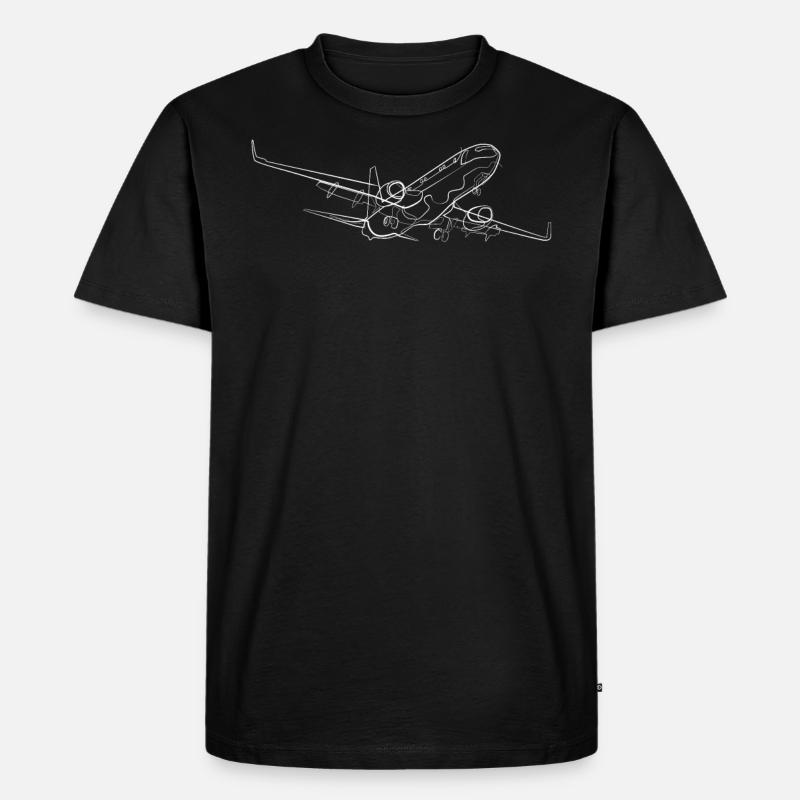 Flugzeug Pilot - Männer Premium Bio T-Shirt - Schwarz