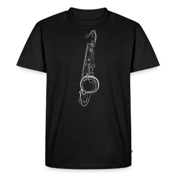 Saxophoniste saxophone musicien - T-shirt Premium bio Homme - noir - Devant - Nico (187cm)