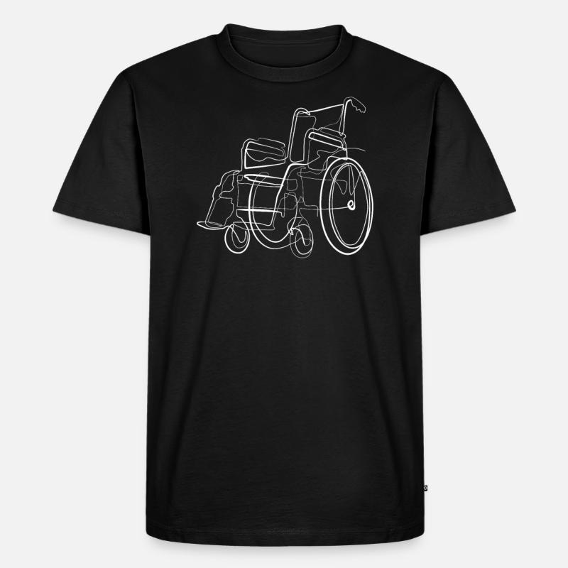 Rollstuhl Handicap - Männer Premium Bio T-Shirt - Schwarz
