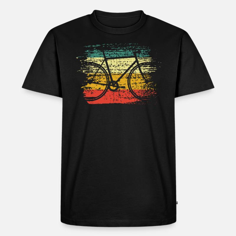 Fahrrad retro - Männer Premium Bio T-Shirt - Schwarz