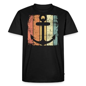 Ancre - T-shirt Premium bio Homme - noir - Devant - Nico (187cm)