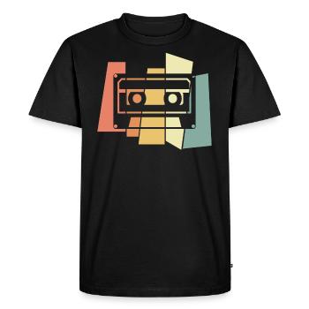 Cassette - Men's Premium Organic T-Shirt - black - Front - Nico (187cm)