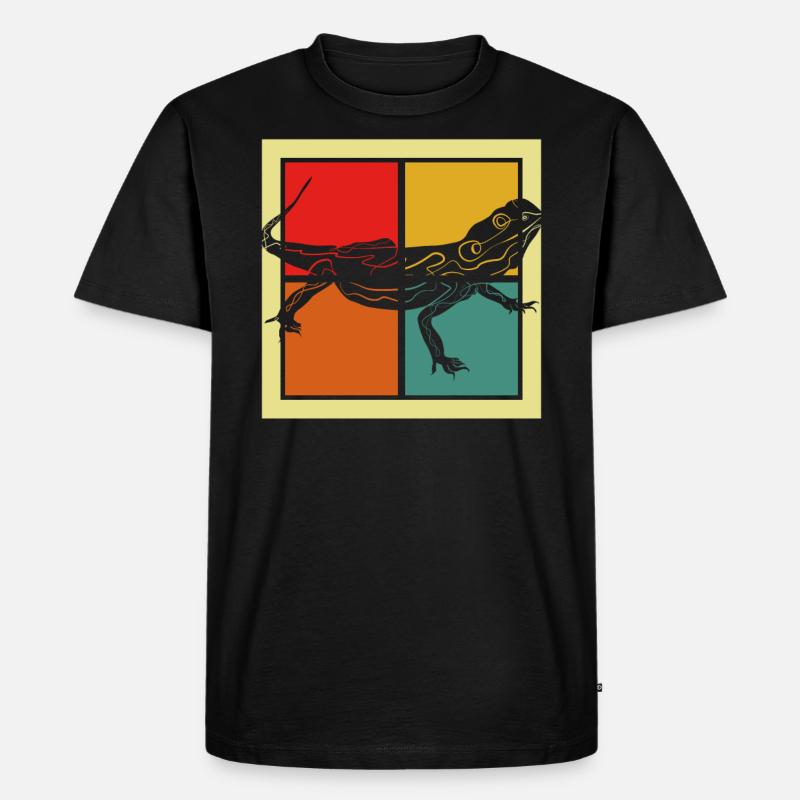 Echse - Männer Premium Bio T-Shirt - Schwarz