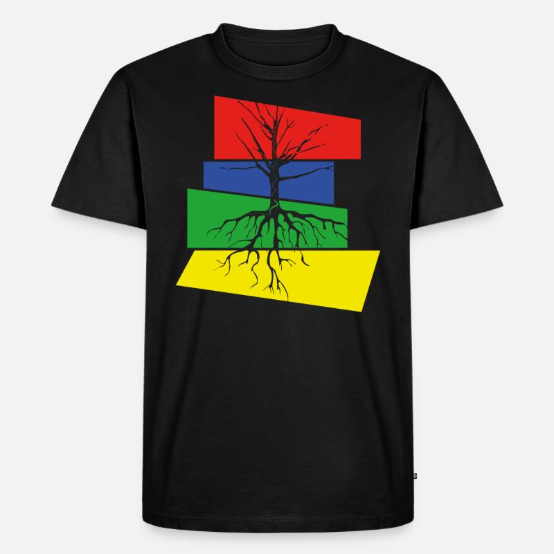 Baum - Männer Premium Bio T-Shirt - Schwarz