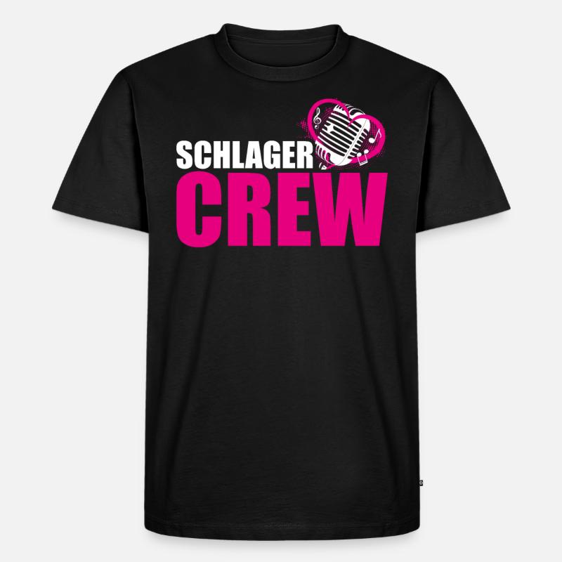 Schlager Crew - Männer Premium Bio T-Shirt - Schwarz