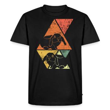 Hase Kaninchen - Männer Premium Bio T-Shirt - Schwarz - Vorne - Nico (187cm)