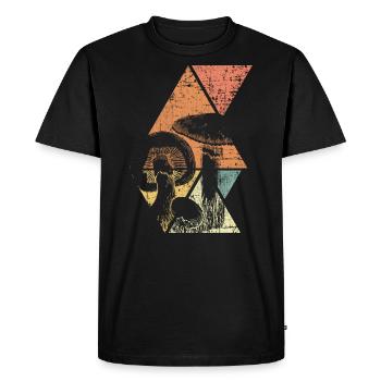 Champignons Shrooms - T-shirt Premium bio Homme - noir - Devant - Nico (187cm)