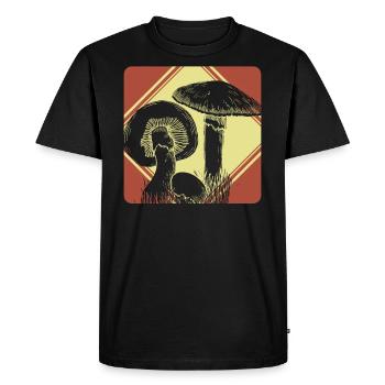Champignons - T-shirt Premium bio Homme - noir - Devant - Nico (187cm)