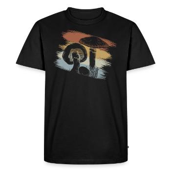 Fungi - Men's Premium Organic T-Shirt - black - Front - Nico (187cm)