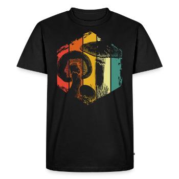 Mushroom Magic Mushrooms - Men's Premium Organic T-Shirt - black - Front - Nico (187cm)