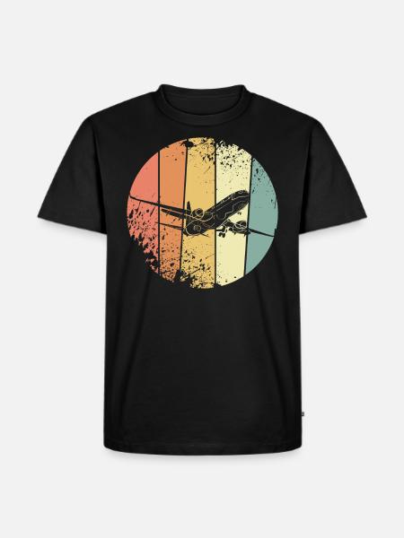 Flugzeug Pilot - Männer Premium Bio T-Shirt - Schwarz
