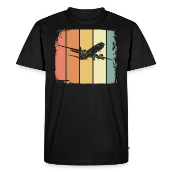 Airplane - Men's Premium Organic T-Shirt - black - Front - Nico (187cm)