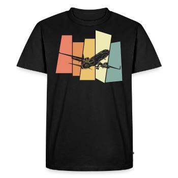 Avion pilote - T-shirt Premium bio Homme - noir - Devant - Nico (187cm)